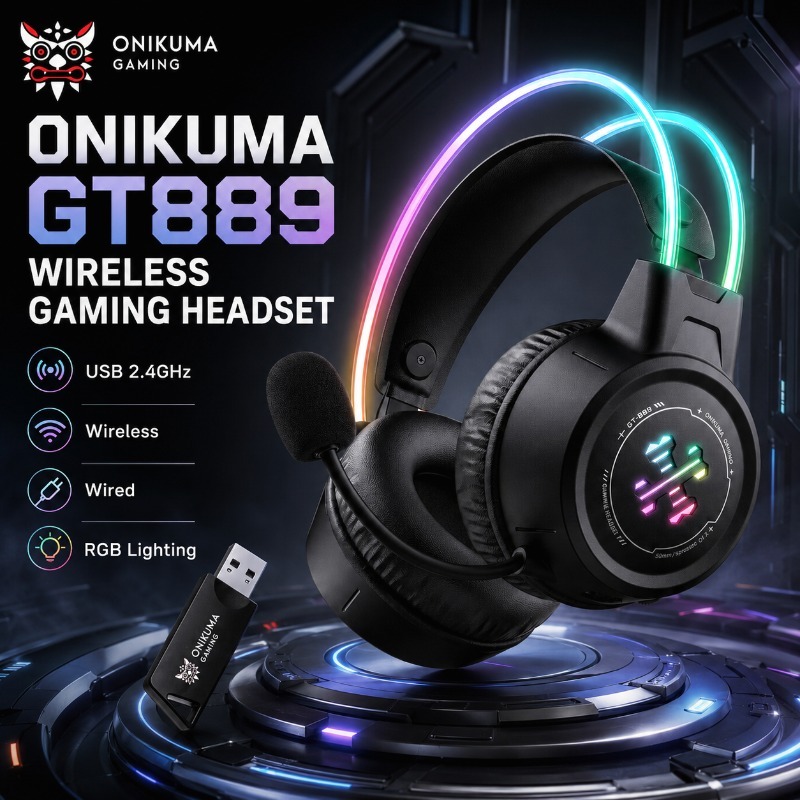 Gaming Console Apple - ONIKUMA GT889 Gaming Headphones Wireless Tri