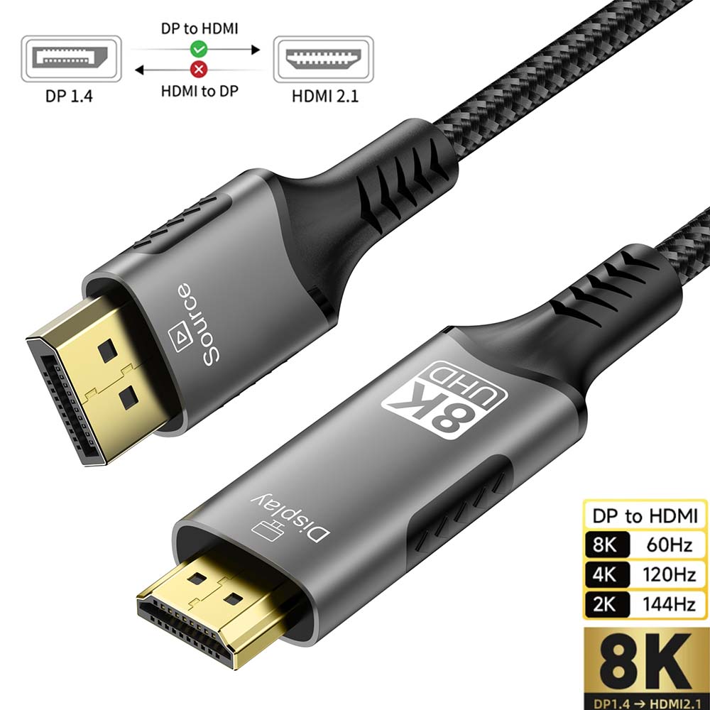 Hdmi Cable 2.1 - DisplayPort to HDMI Cable 8K DP1.4