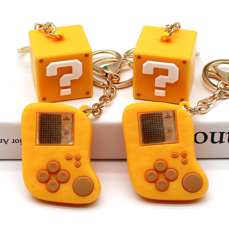 Gaming Console Keychain - Creative Simulation Question Mark Box Keychain,