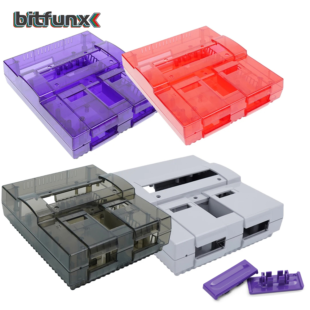 Gaming Console Retro - Bitfunx SNES Replacement Shell Transparent Case