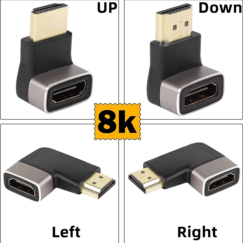 Hdmi Cable 2.1 - Right Angle HD 2.1 Adapter Male